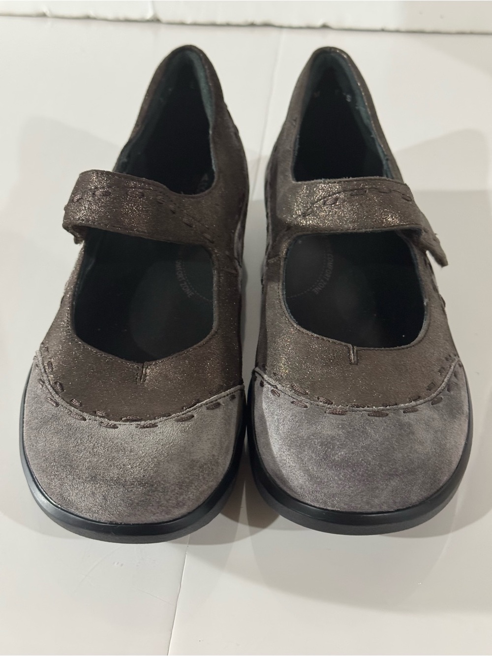 Ziera Super Support Metallic Brown and Gray Mary Jane Dress Shoe Size 40.5 M